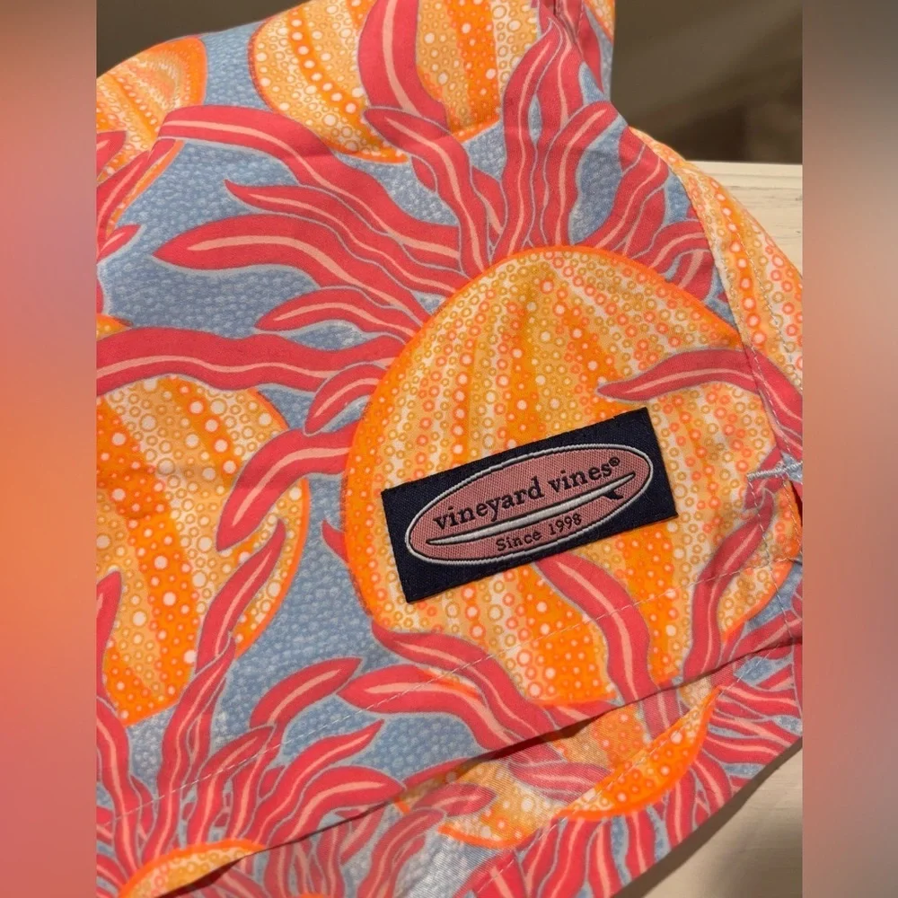 Vineyard Vines Men’s Swim Trunks in Neon Print, Size M